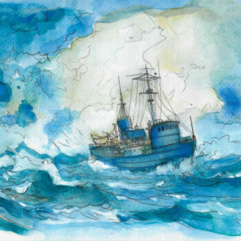 "🖼 Returning from fi…" başlıklı Tablo Armajay tarafından, Orijinal sanat, Suluboya