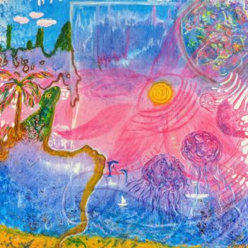 Ζωγραφική με τίτλο "Träume von der Inse…" από Ellen Frischbutter, Αυθεντικά έργα τέχνης, Ακρυλικό