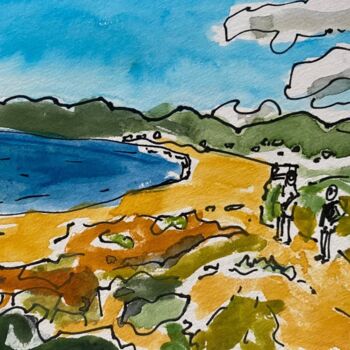 Pintura intitulada "golfu di Lava" por Frob, Obras de arte originais, Aquarela