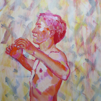 Painting titled "UNTRAPPED XLVII" by Adalberto Miguez, Original Artwork, Oil Mounted on Wood Stretcher frame