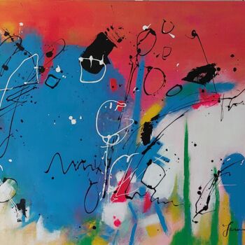 "REF 22-25 - Liberté…" başlıklı Tablo Jeanne tarafından, Orijinal sanat, Akrilik Ahşap Sedye çerçevesi üzerine monte edilmiş