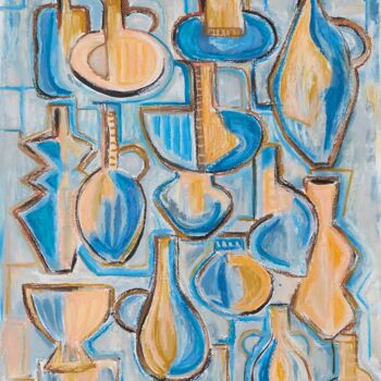 Peinture intitulée "The music of shapes…" par Yulia Domina, Œuvre d'art originale, Acrylique