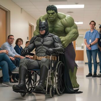 Digitale Kunst mit dem Titel "Batman, fin de carr…" von Farouk Ferrah, Original-Kunstwerk, KI-generiertes Bild