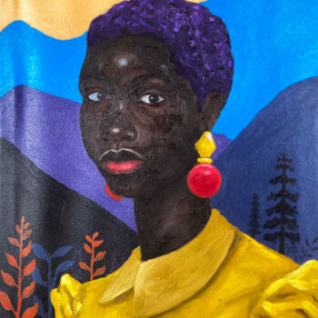 "African Woman I" başlıklı Tablo Faith Gbadero tarafından, Orijinal sanat, Petrol