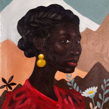 "African Woman II" başlıklı Tablo Faith Gbadero tarafından, Orijinal sanat, Petrol