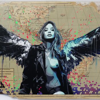 Peinture intitulée "ange rebel 1901  #1" par Max Andriot, Œuvre d'art originale, Acrylique