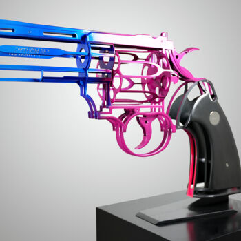 Rzeźba zatytułowany „Revolver Rainbow” autorstwa Jean Octobon, Oryginalna praca, Metale