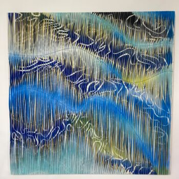 绘画 标题为“Éclats nordiques” 由Yasmina Kijek, 原创艺术品, 纺织纤维 安装在木质担架架上