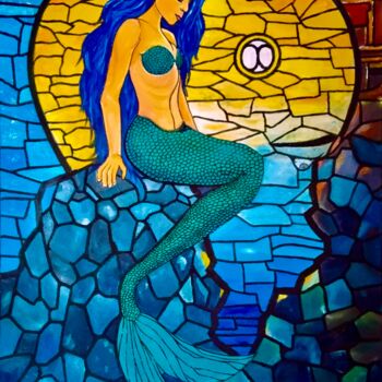 Ζωγραφική με τίτλο "Circé" από Esdez, Αυθεντικά έργα τέχνης, Λάδι Τοποθετήθηκε στο Ξύλινο φορείο σκελετό