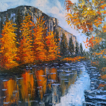 Painting titled "Silenzio d'autunno" by Maria Galan, Original Artwork, Oil