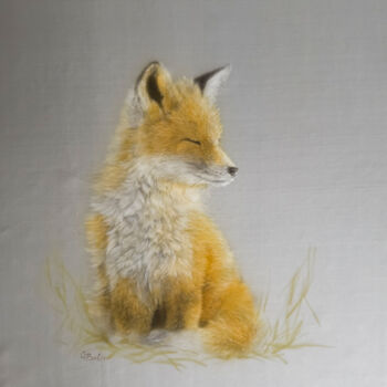 Painting titled "Silent Dawn - Silk…" by Olga Belova, Original Artwork, Acrylic