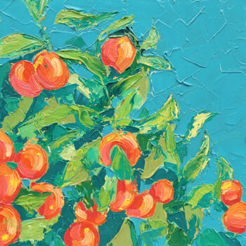 "Sunlit Tangerines -…" başlıklı Tablo Ksenia Tsyganyuk tarafından, Orijinal sanat, Petrol Ahşap Sedye çerçevesi üzerine mont…