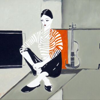 Peinture intitulée "Fiddler on the Roof." par Svetlana Bagdasaryan, Œuvre d'art originale, Huile Monté sur Châssis en bois