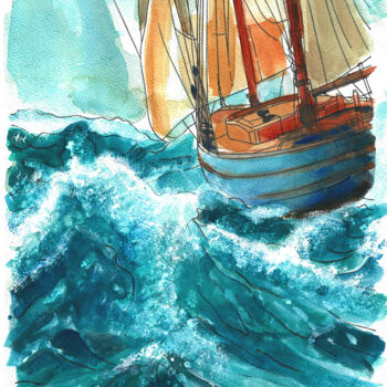 "🖼️ The Cry of the Wi…" başlıklı Tablo Armajay tarafından, Orijinal sanat, Suluboya