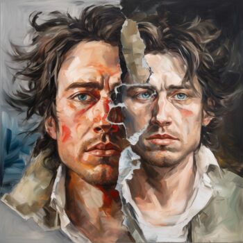 Painting titled "BROKEN MIRRORS #3" by Olivier De Tullasky, Original Artwork, Acrylic Mounted on Wood Stretcher frame