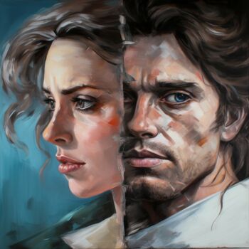 Painting titled "BROKEN MIRRORS #4" by Olivier De Tullasky, Original Artwork, Acrylic Mounted on Wood Stretcher frame