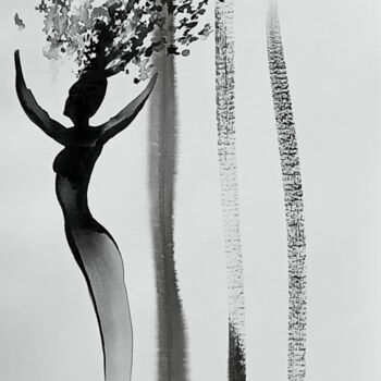 Malarstwo zatytułowany „Anima” autorstwa Clau Redier-Clément, Oryginalna praca, Atrament