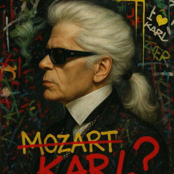 Druckgrafik mit dem Titel "karl" von Daveschloffi, Original-Kunstwerk, Digitaldruck Auf Plexiglas montiert