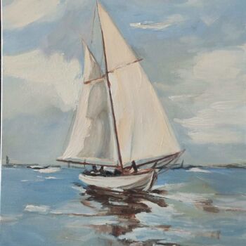 Painting titled "Voile blanche" by Patrick Foi, Original Artwork, Oil
