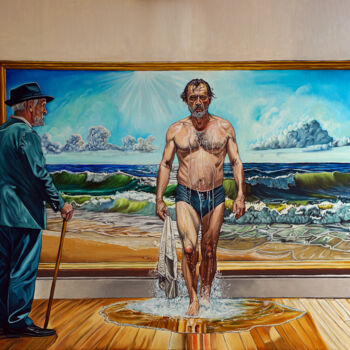 Peinture intitulée "Au Musée" par Jean-François Ferbos, Œuvre d'art originale, Huile Monté sur Châssis en bois