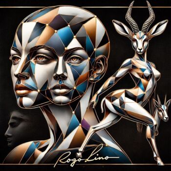 Digital Arts titled "Geometría del insti…" by Rogo Lino, Original Artwork, AI generated image Mounted on artwork_cat.