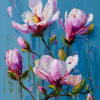 "Magnolia Flower on…" başlıklı Dijital Sanat Mily Art tarafından, Orijinal sanat, Dijital Resim