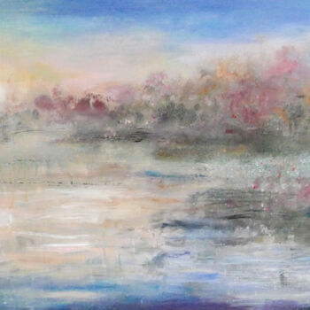 Peinture intitulée "Lake VI - landscape" par Jakub Kossakowski (Art After Hours), Œuvre d'art originale, Acrylique