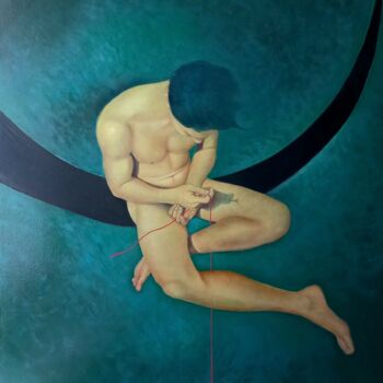 "Pensiero fluttuante" başlıklı Tablo Giuseppe Jobin Tanzi tarafından, Orijinal sanat, Petrol Ahşap Sedye çerçevesi üzerine m…