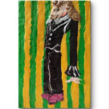 Sculpture titled "Le Mouton Gentleman…" by Aloosan, Original Artwork, Polymer clay