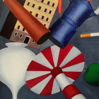 Painting titled "Elements - 3" by Andrea Vandoni, Original Artwork, Acrylic Mounted on Wood Stretcher frame