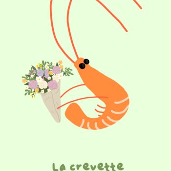 "Crevette qui contai…" başlıklı Dijital Sanat Petitetoulon tarafından, Orijinal sanat, Dijital Resim