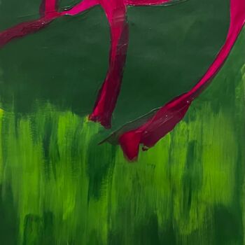 Картина под названием "Emerald Ribbon" - Sharmene Yousuf (Meneartiste), Подлинное произведение искусства, Масло