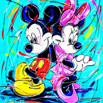 Malarstwo zatytułowany „Happy Minnie and Mi…” autorstwa Mathias (1975), Oryginalna praca, Akryl