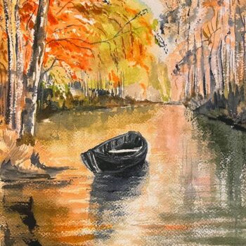 "automne sur la barq…" başlıklı Tablo Jean-Francois Jehl tarafından, Orijinal sanat, Suluboya