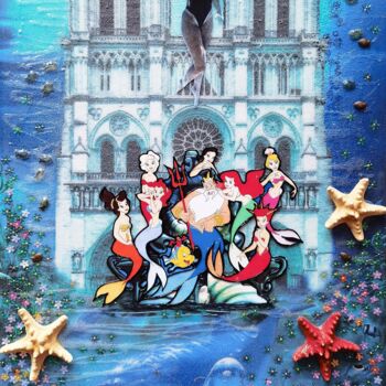 "Underwater Disneyla…" başlıklı Tablo Bast tarafından, Orijinal sanat, Akrilik Ahşap Sedye çerçevesi üzerine monte edilmiş