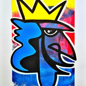 Zeichnungen mit dem Titel "Bluvy" von Art De Noé, Original-Kunstwerk, Acryl