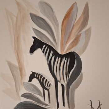 "African zebras" başlıklı Resim Nadya Vi tarafından, Orijinal sanat, Akrilik