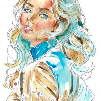 Painting titled "🎨 Burst of freshness" by Armajay, Original Artwork, Watercolor