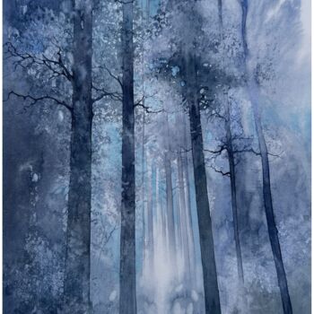 "Forest mood" başlıklı Tablo Nazar Grunyka tarafından, Orijinal sanat, Suluboya