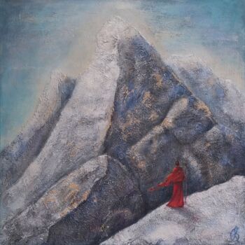 Painting titled "Himalayan Meditation" by Anna Gorlight, Original Artwork, Acrylic Mounted on Wood Stretcher frame