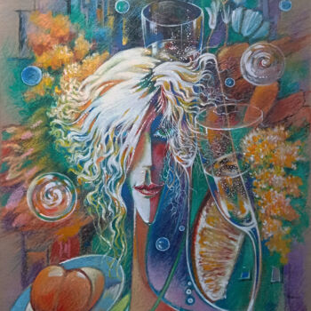 Картина под названием "A sparkling mood" - Uladzimir Skryhanau, Подлинное произведение искусства, Пастель Установлен на Дере…