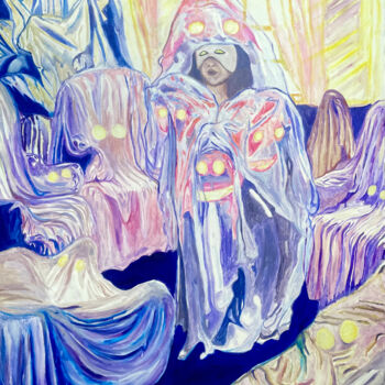 Peinture intitulée "Mon grenier à fantô…" par Alice Goudon, Œuvre d'art originale, Huile