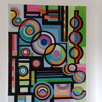 Painting titled "Sans titre 2" by Christian Vernier, Original Artwork, Oil Mounted on Wood Stretcher frame