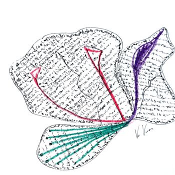 "Feuille Écrite" başlıklı Resim Orlane Grelet tarafından, Orijinal sanat, Tebeşir