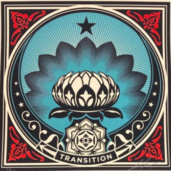 "Transition" başlıklı Baskıresim Shepard Fairey (Obey) tarafından, Orijinal sanat, Serigrafi