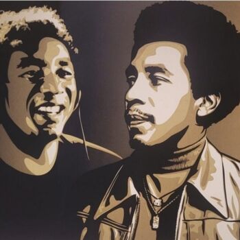 "Smokey robinson gold" başlıklı Baskıresim Shepard Fairey (Obey) tarafından, Orijinal sanat, Serigrafi