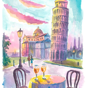 Schilderij getiteld "Romantic Table for…" door Artshop77, Origineel Kunstwerk, Aquarel