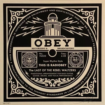 印花与版画 标题为“This is Radiobey” 由Shepard Fairey (Obey), 原创艺术品, 丝网印刷