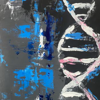 Peinture intitulée "Abstract DNA Helix…" par Yuche, Œuvre d'art originale, Acrylique