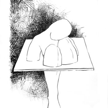 Drawing titled "l'homme lavabo" by Gantes Stéphane, Original Artwork, Ink